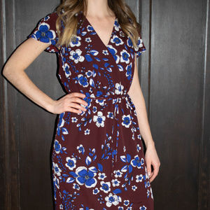 BR floral maxi dress w/slit